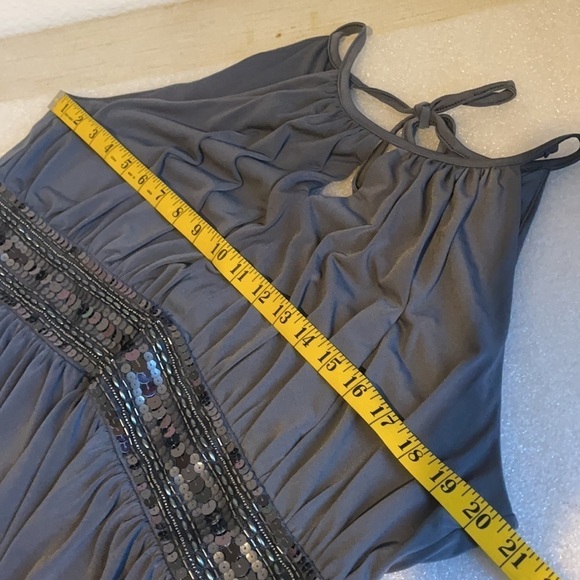 Gray dress with Sequined around Waist XLP Extra Large Petite - Picture 7 of 10